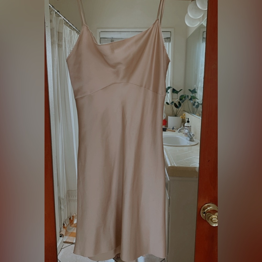 Zara Woman Studio Camisole Slip Dress Blush Small